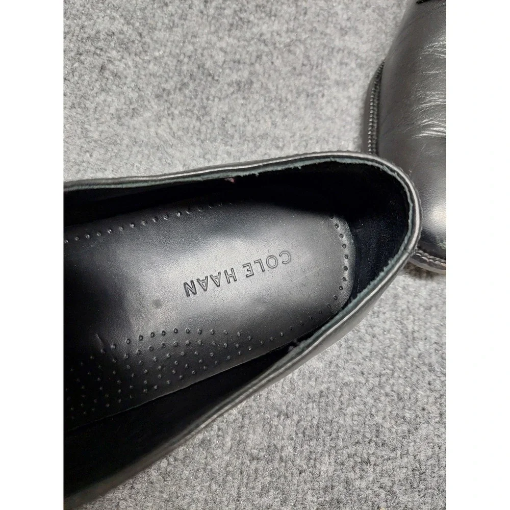 Cole Haan Men Dress Shoes 12M Black Lace Up Round Toe Comfort Logo Formal Wear